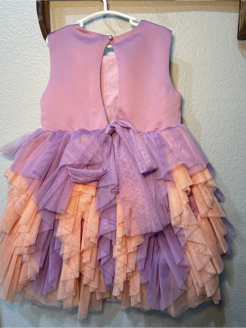 Mimi Tutu Party Dress Lila Elbise Ruffles Lavender & Peach W/Flowers Size 6 NWT